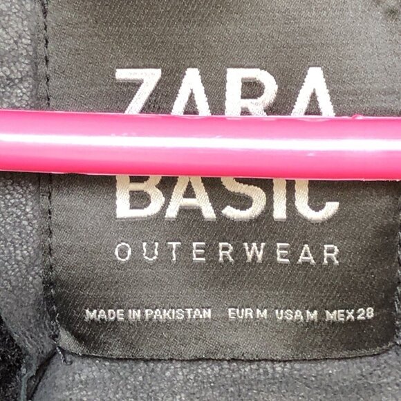 Zara Woman’s Coat M Bomber RAF Black Aviator Fur Shearling Real Leather Jacket - Picture 2 of 15